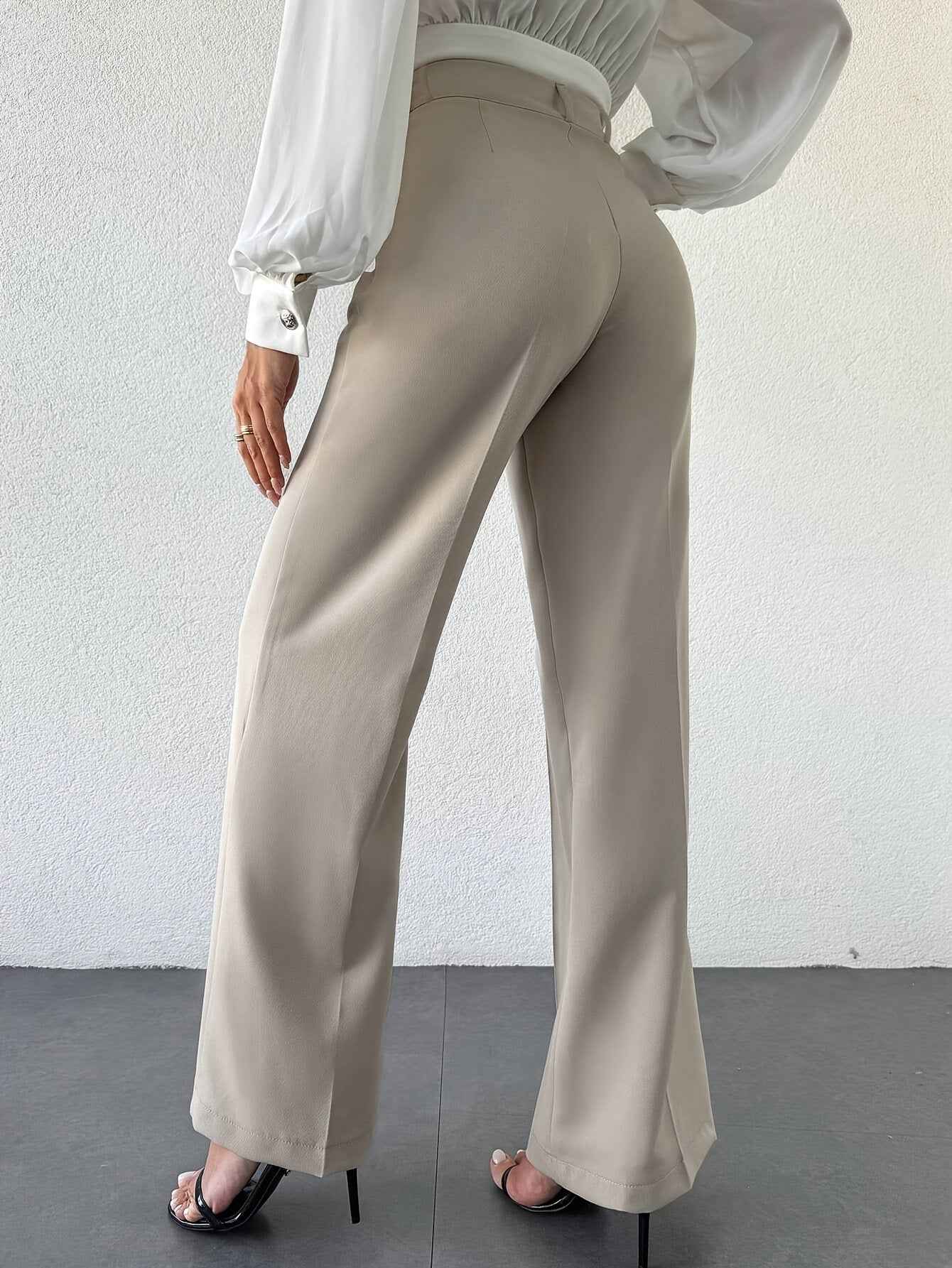 Women’s High Waist Slimming Straight Office Trousers