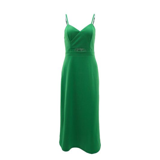 Women Solid Color Cutout Sling Casual Dress