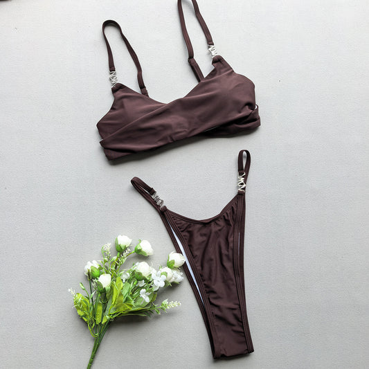 Bikini Sexy Bikini Solid Color Split Women Swimsuit Women - Iyanka