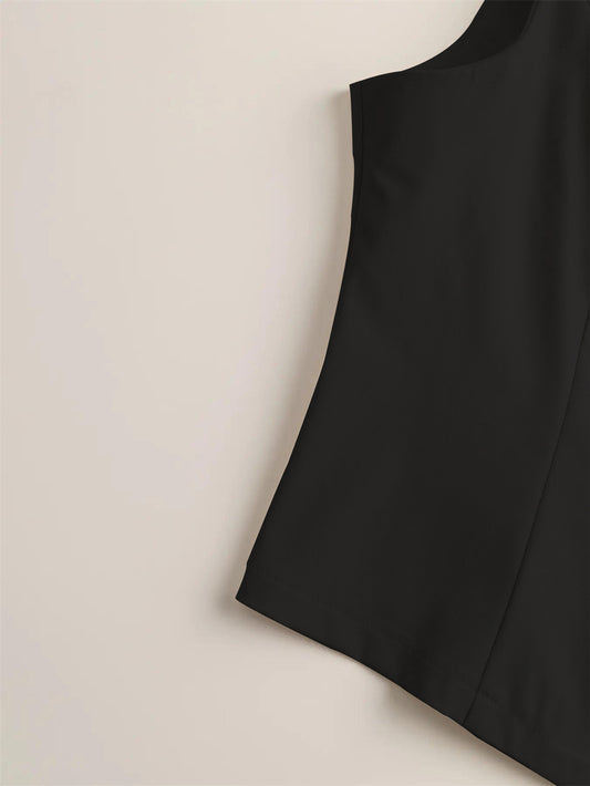 Women Clothing V neck Buttons Sleeveless Cardigan Shirt Vest Small Vest Top - Iyanka