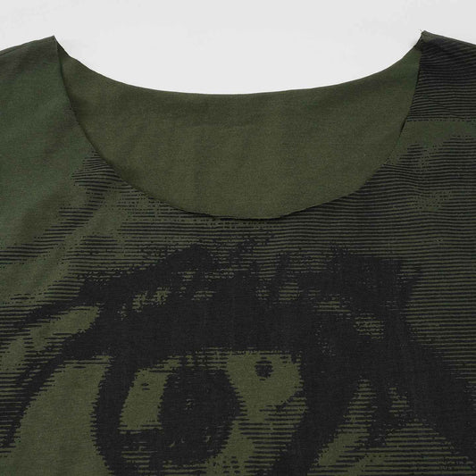 Women’s Abstract Printed Loose T-Shirt – Retro Distressed Casual Top