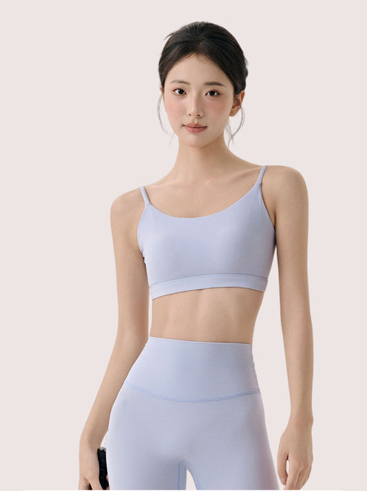 Beauty Back Yoga Underwear Semi Fixed Diamond Cup Women Spaghetti Strap Sports Fitness Clothes Bra - Iyanka