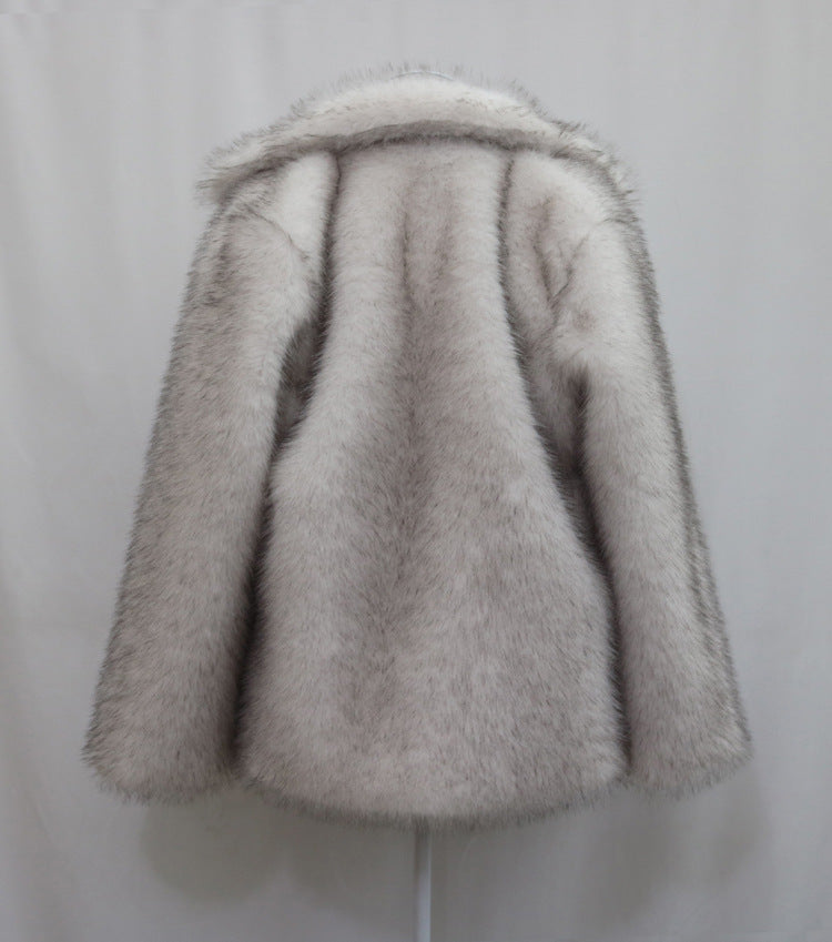 Women Fur Coat Faux Fur Coat Winter Casual Warm Windbreaker Party Fluffy Shawl Jacket - Iyanka