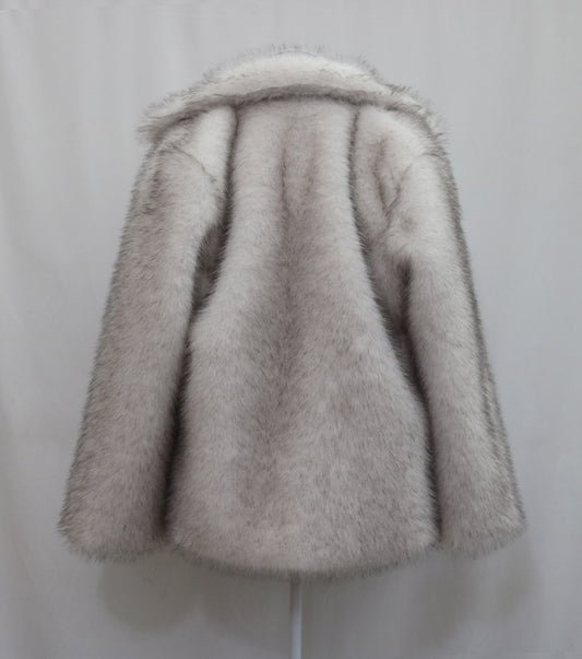 Women Fur Coat Faux Fur Coat Winter Casual Warm Windbreaker Party Fluffy Shawl Jacket - Iyanka