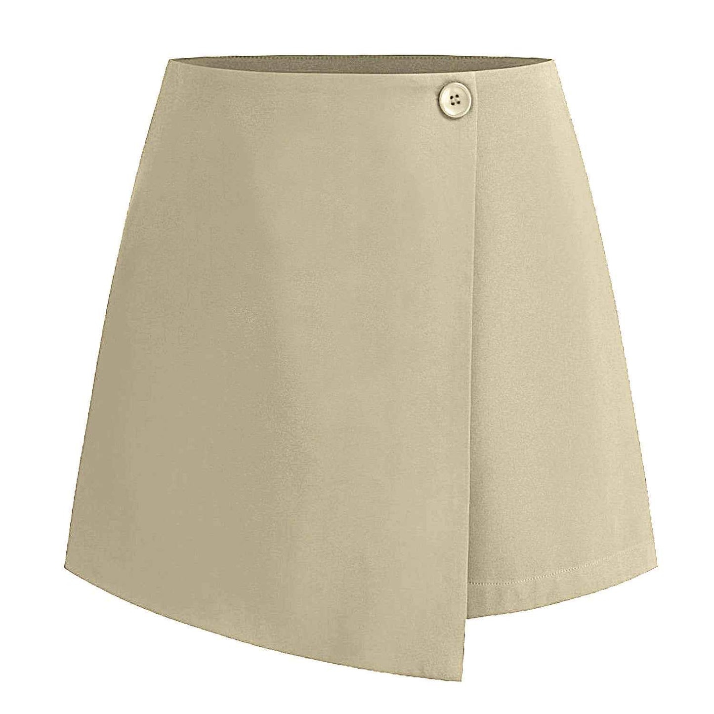 Women Clothing Irregular Asymmetric Stretch Pantskirt Summer High Waist Zipper Button Culottes for Women