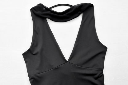 Summer Suspender Sleeveless Halter Dress Sexy Lacing Slim Fit Sheath Dress