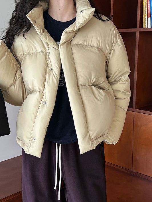 National Standard 90 White Duck down Short down Jacket Women Japanese All Matching Thickened Puffer Jacket - Iyanka