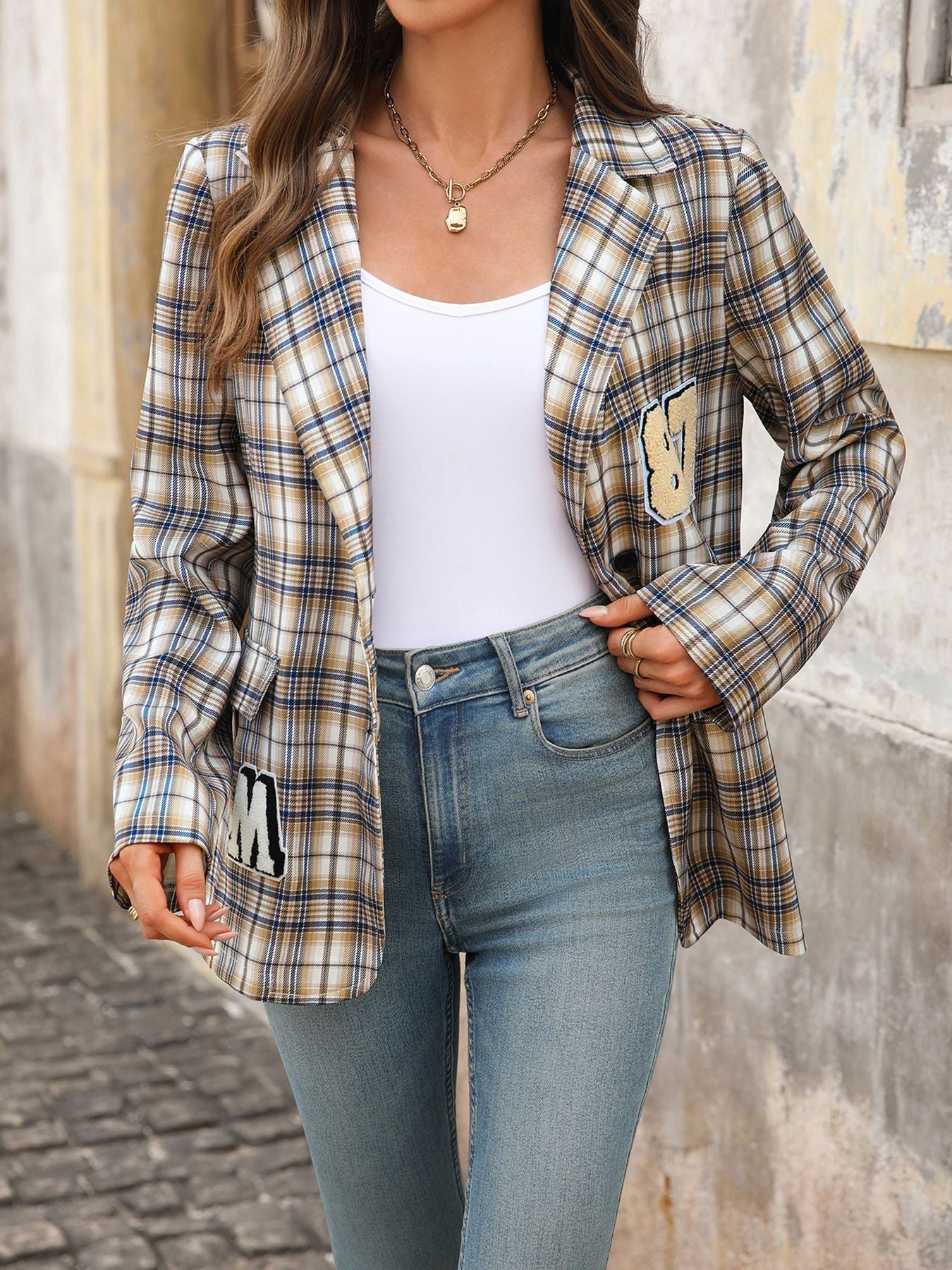 Autumn Winter School Season College Blazers Plaid Jacket Women - Iyanka