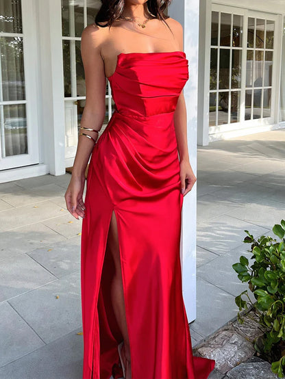 Women Summer Elegant Evening Solid Maxi Dress - Iyanka