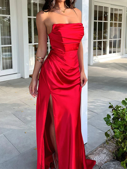 Women Summer Elegant Evening Solid Maxi Dress - Iyanka