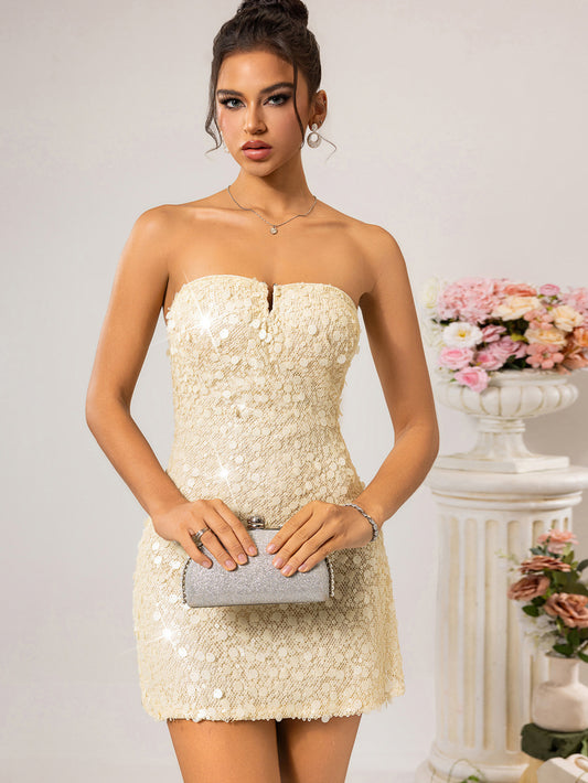 Women Clothing Party Dress Sexy Backless Sequin Dress - Iyanka