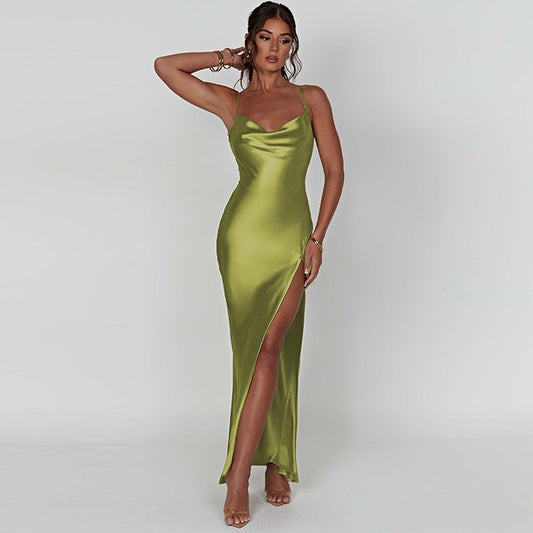 Women Clothing Summer Sexy Backless Slim Fit Split Sling Dress - Iyanka