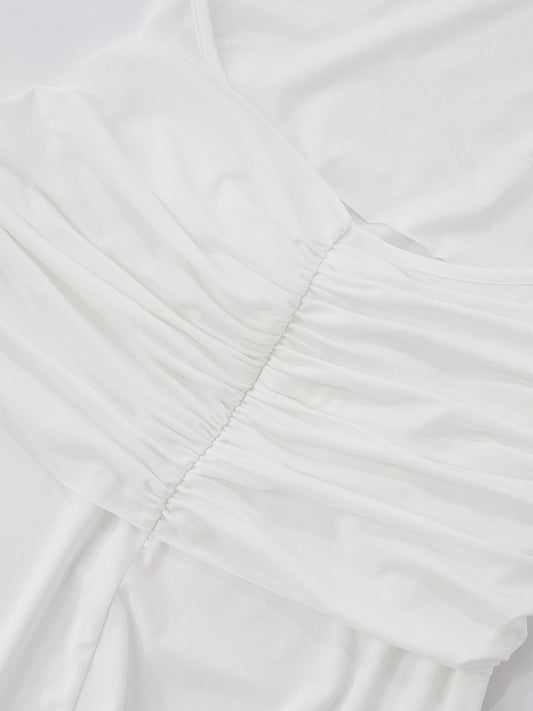 Women Clothing Solid Color Sleeveless Halter Backless Pleated A line Maxi Dress
