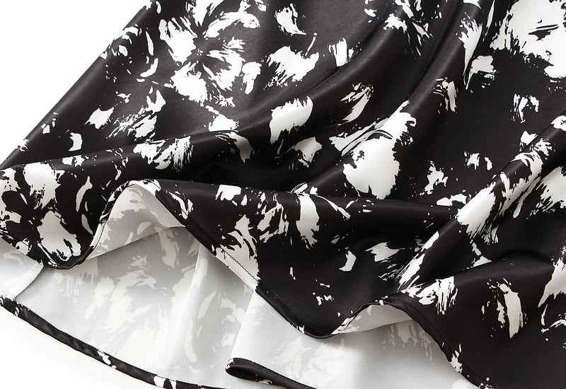 Printed Fishtail Skirt Women Summer Thin Elegant Slim Fit Slimming Hip Wrapped Dress