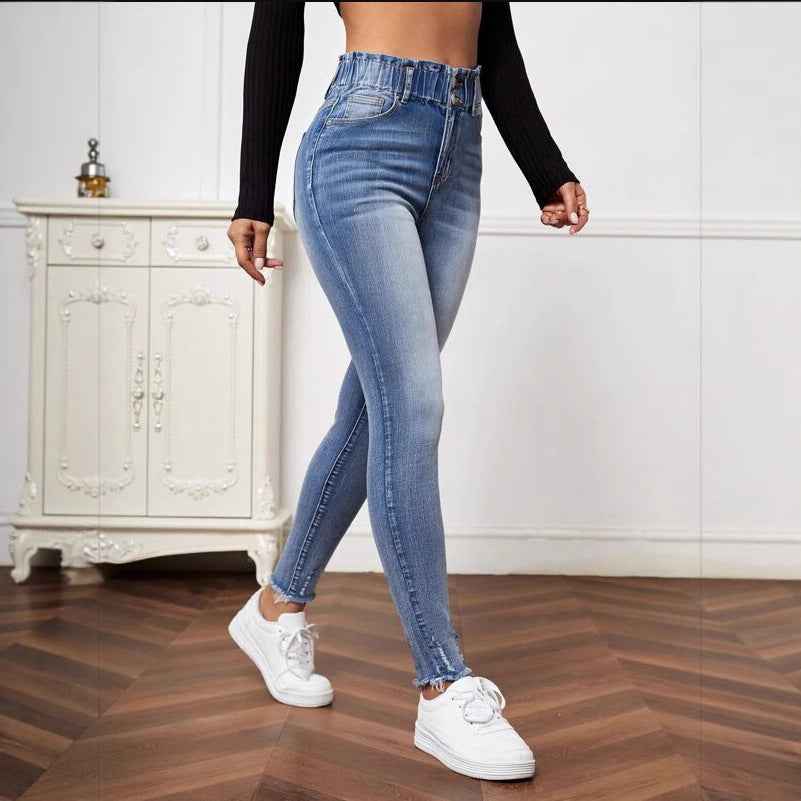 Women Clothing Jeans High Elastic Tight Jeans for Women