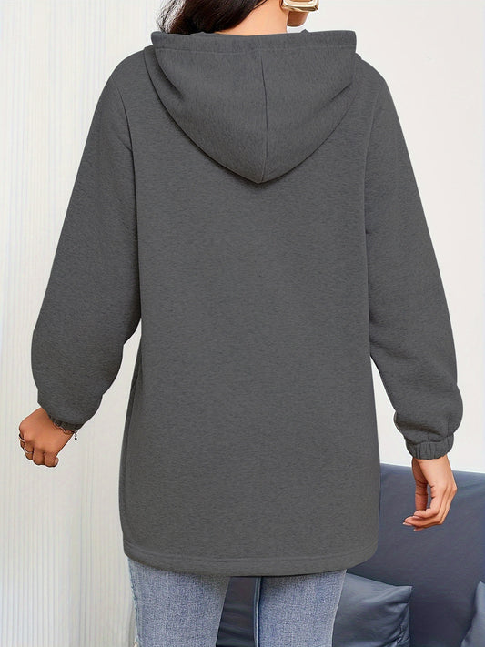 Sweater Outdoor Autumn Winter Casual Loose Long Sleeve Sweatershirt Half Zipper Ladies - Iyanka