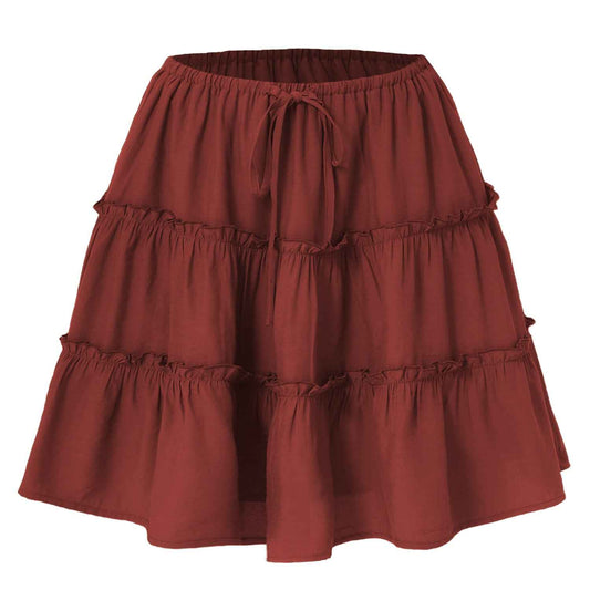Women Clothing Lace up Adjustable Short Skirt Anti Exposure Pants Lining High Waist Skirt for Women