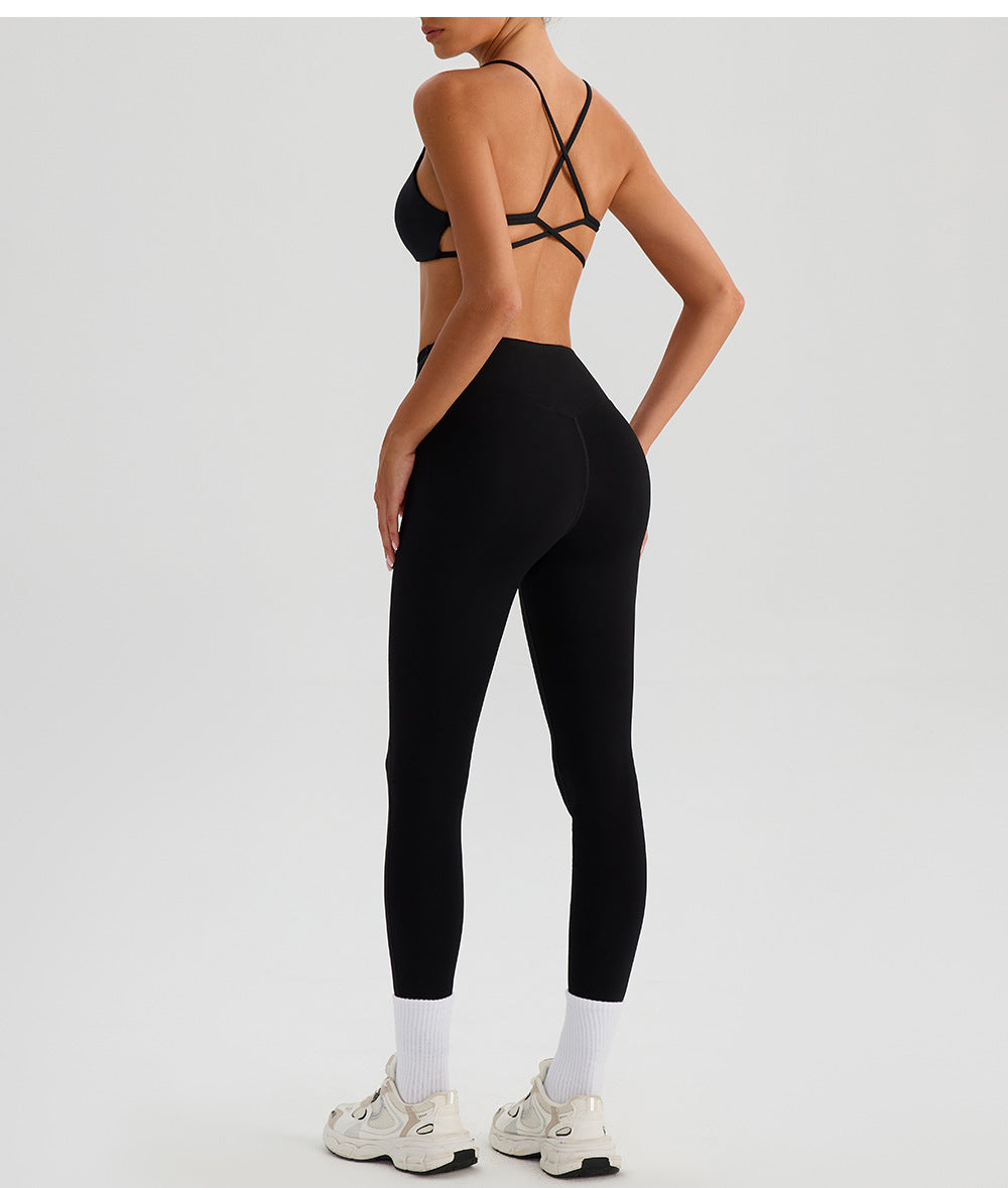 Nude Feel Yoga Pants Women Breathable Quick Drying Running Trousers Tight High Waist Hip Lifting Peach Exercise Workout Pants - Iyanka