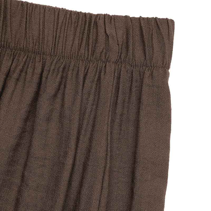 Casual Simple Lace up Embroidery Solid Color Loose Wide Leg Pants Thin Women
