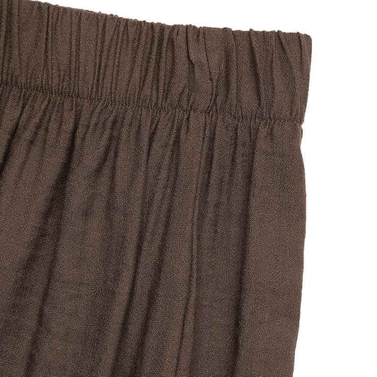 Casual Simple Lace up Embroidery Solid Color Loose Wide Leg Pants Thin Women