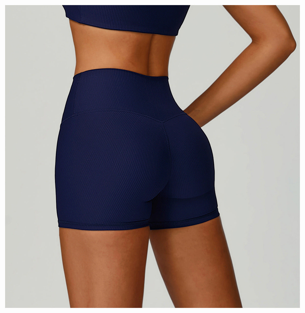 Threaded Tight Yoga Shorts High Waist Hip Lift High Intensity Sports Workout Clothes Outdoor Running Shorts - Iyanka