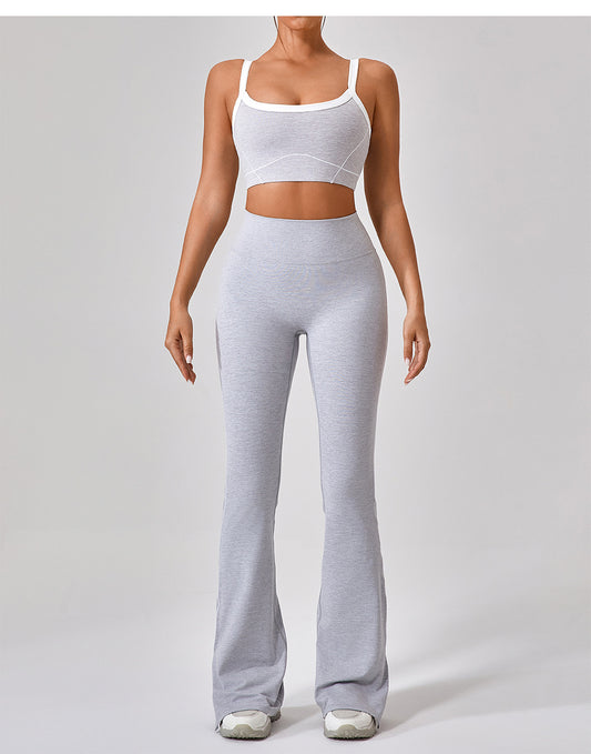 Summer High Waist Tight Nude Feel Hip Lifting Yoga Bell Bottom Pants Women Dance Fitness Outdoor Sports Split Trousers - Iyanka