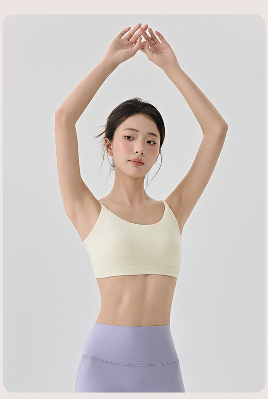 Beauty Back Yoga Underwear Semi Fixed Diamond Cup Women Spaghetti Strap Sports Fitness Clothes Bra - Iyanka