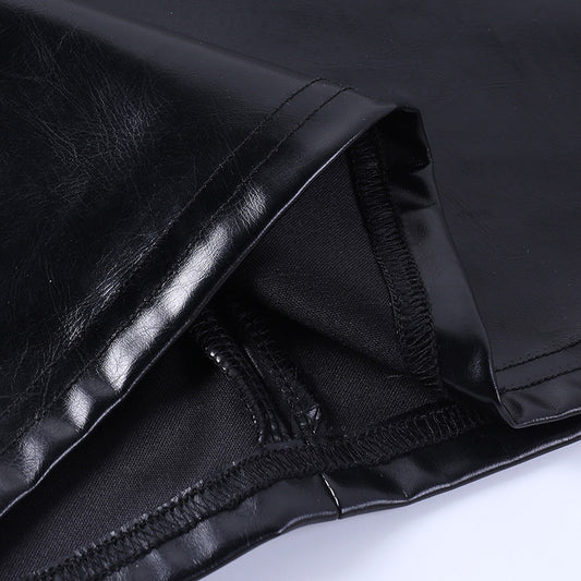 Women Clothing Leather Imitation Drill Chain Autumn Winter Sexy Slim Strap Sheath Dress - Iyanka