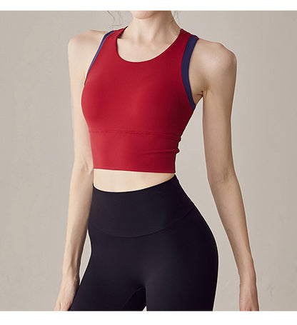 High Strength Sports Underwear Women One Piece Fitness Vest Push up Shockproof Bra Running Top - Iyanka