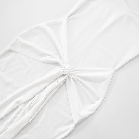 Women Clothing Summer Sexy Solid Color Sleeveless Halter Sheath Dress Women