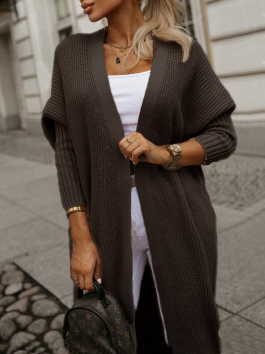 Women Knitwear Autumn Winter Women Clothing Knitted Cardigan Loose Solid Color Sweater Women - Iyanka