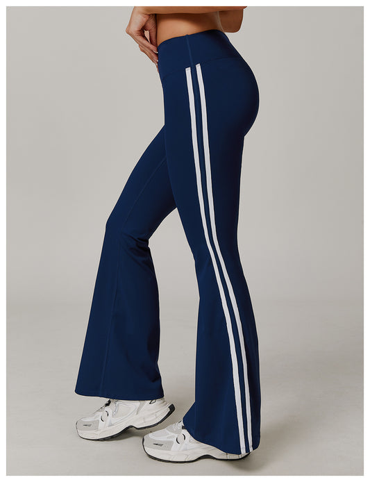 Nude Feel Sports Trousers Slightly Stretch Slimming Wide Leg Fitness Pants Quick Dry Casual Running Bell Bottom Pants - Iyanka