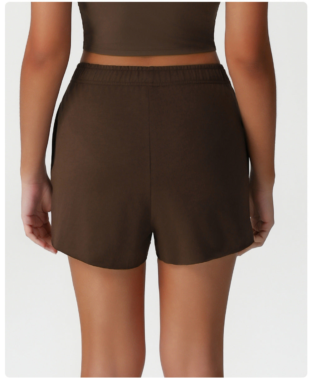 High Waist Loose Track Sweatpants Pocket Casual Running Workout Shorts Outdoor All Matching Yoga Shorts - Iyanka