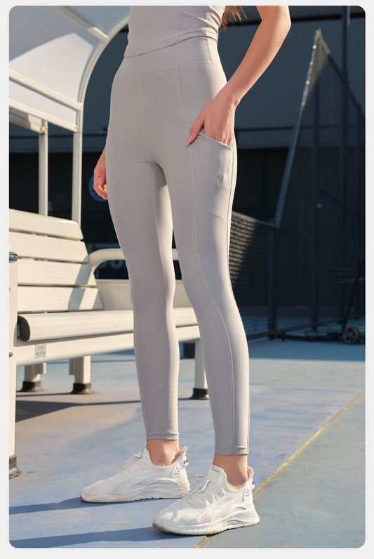 High Elastic Sleeveless Yoga Vest High Waist Hip Lift Double Side Pocket Yoga Pants Sports Yoga Set Women - Iyanka