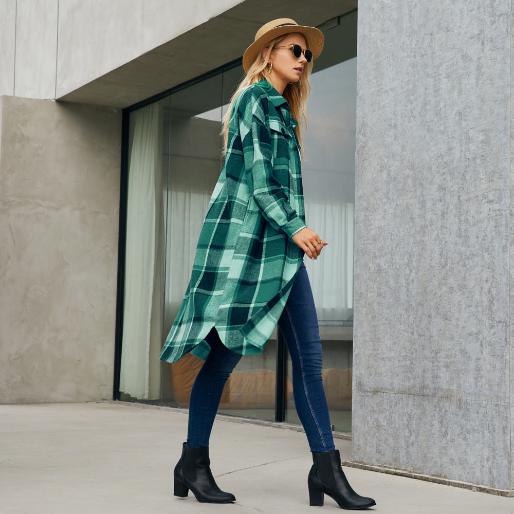 Women Clothing Mid Length Wind Coat Single Breasted Pocket Retro Coat for Women - Iyanka