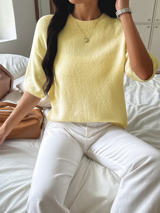 Women Casual Holiday Atmosphere Short Sleeve Sweater - Iyanka