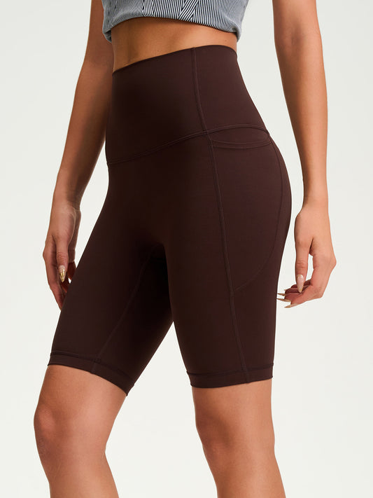 Nude Feel Yoga Shorts Women Hip Lift Quick Drying Sports Fitness Cycling Pants Outer Wear Tight High Waist Five Points Yoga Pants - Iyanka