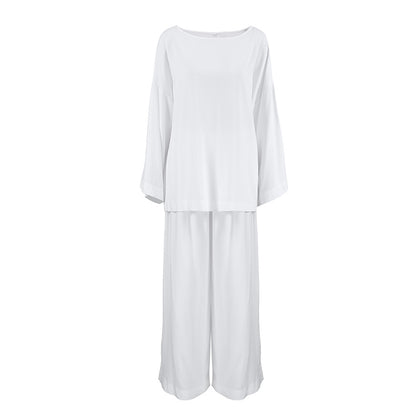 Fall Arrival Loose Casual Simple Homewear Modal Long Sleeved Trousers Women Pajamas - Iyanka