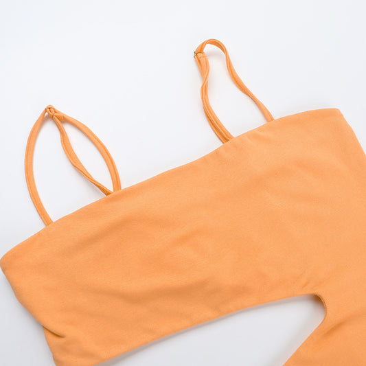 Summer Hollow Out Cutout out Camisole Sexy Basic Daily Hip Bag Dress