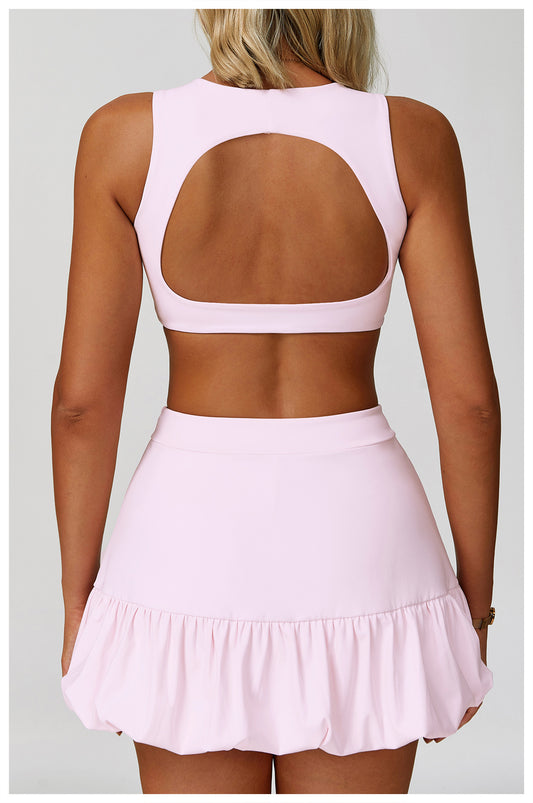 Nude Feel Yoga Bra Women Fitness Running Double Shoulder Strap Underwear Hollow Out Cutout out Beauty Back Exercise Underwear - Iyanka
