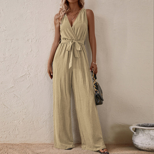 Sleeveless Jumpsuit Arrival High Waist with Straps Sleeveless Jumpsuit Casual - Iyanka