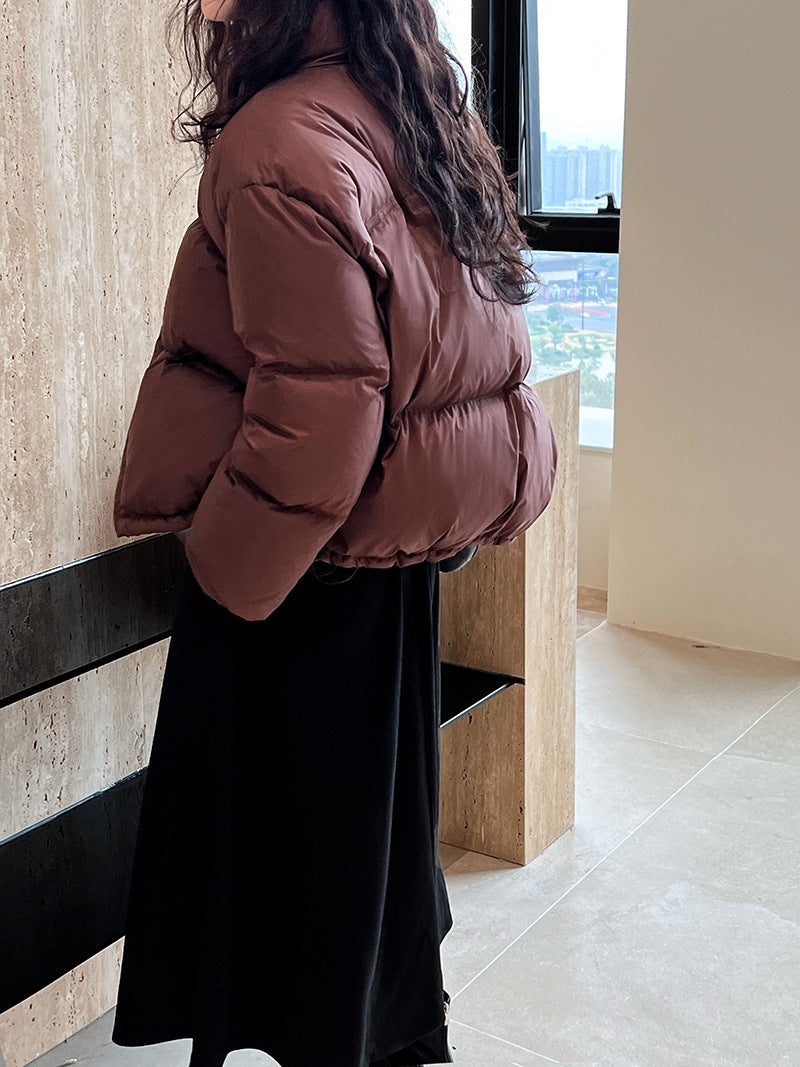 National Standard 90 White Duck down Short down Jacket Women Japanese All Matching Thickened Puffer Jacket - Iyanka