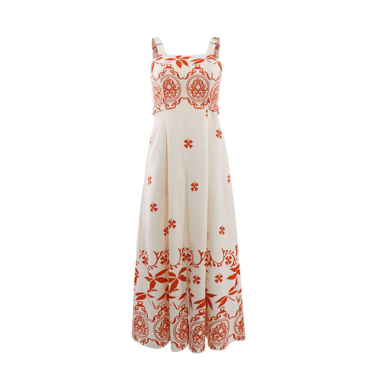Women Vacation Casual Retro Printed Waist Controlled A line Dress