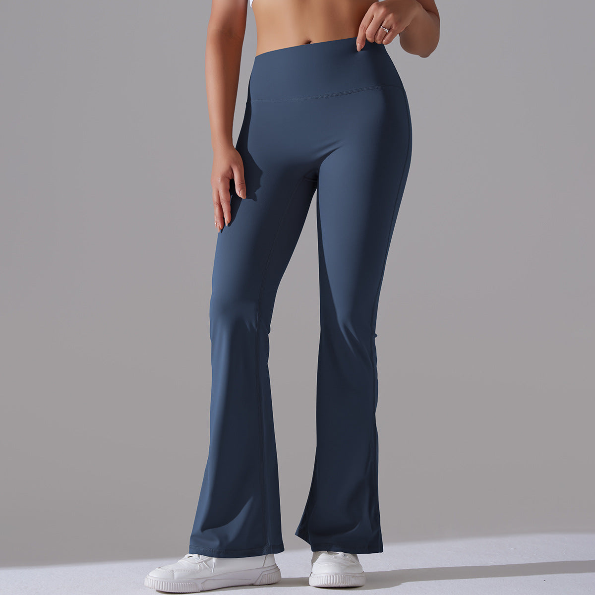 Classic Solid Color Bell Bottom Pants Yoga Pants Women Slim Fit Hip High Waist Elastic Training Wide Leg Pants Fitness Pants - Iyanka