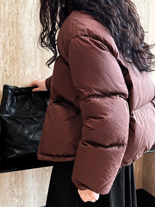 National Standard 90 White Duck down Short down Jacket Women Japanese All Matching Thickened Puffer Jacket - Iyanka