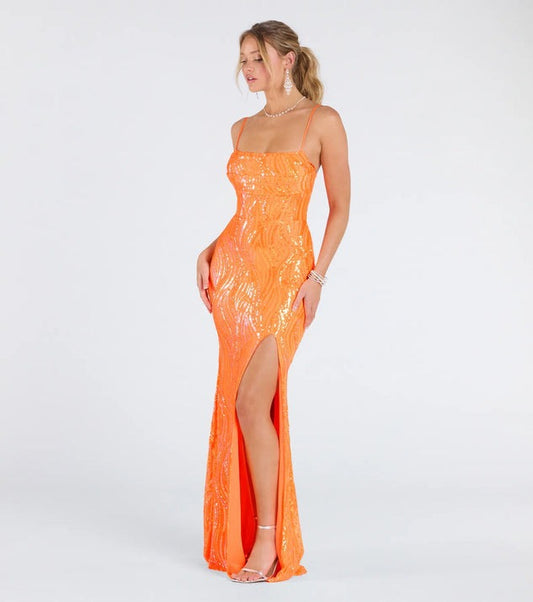 Dress Sexy Sling Backless High Slit Sequ Socialite Dress - Iyanka