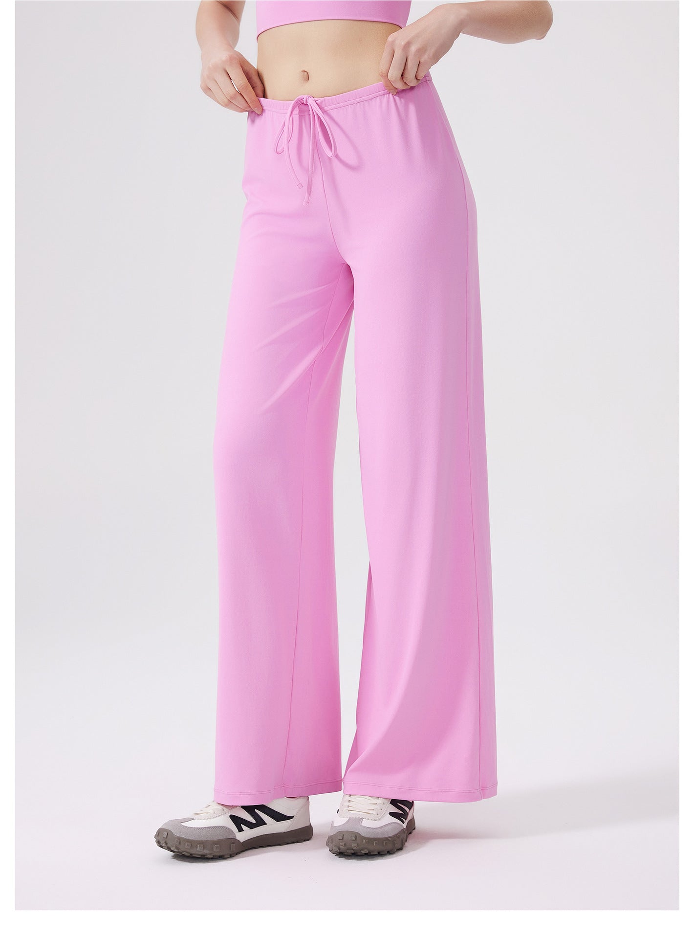 Cool Feeling Wide Leg Sports Trousers Antibacterial Loose Slimming Draping Effect Sports Pants Outdoor Running Yoga Pants Straight Leg Pants - Iyanka