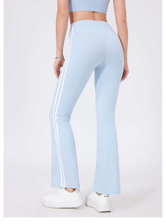 High Waist Yoga Pants Sexy Running Sports Peach Hip Raise Fitness Pants Nude Feel Stretch Flared Pants - Iyanka