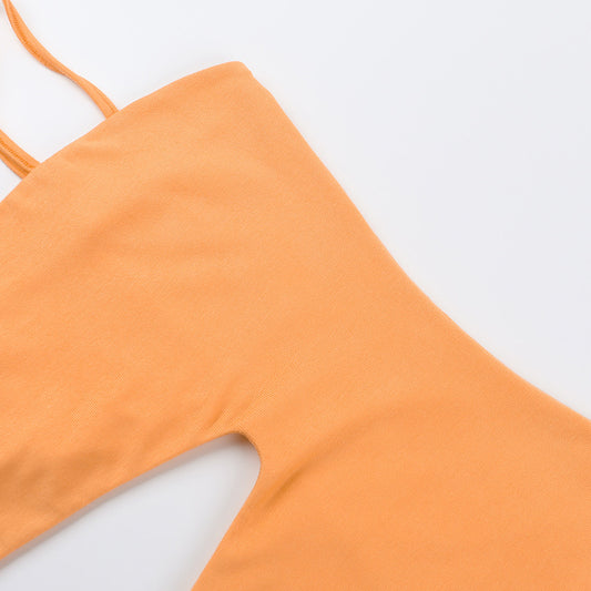 Summer Hollow Out Cutout out Camisole Sexy Basic Daily Hip Bag Dress