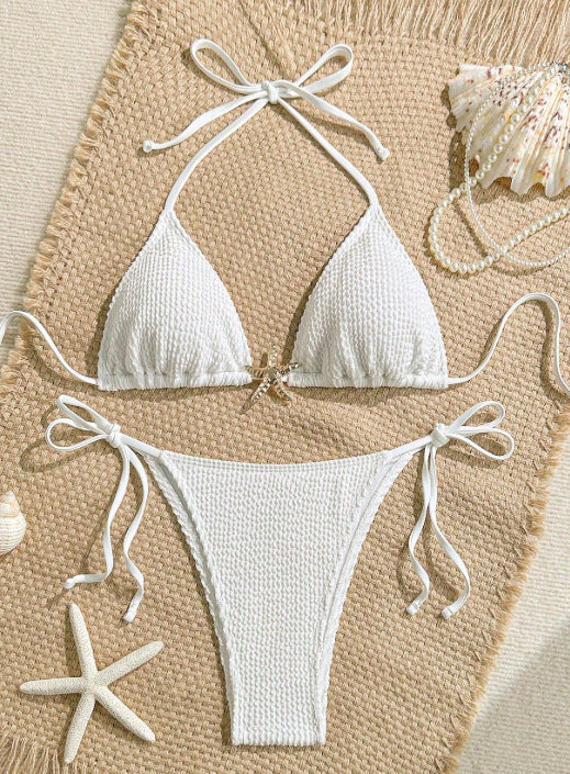 Women Swimsuit Solid Color Swimsuit Sexy Summer Beach Bikini - Iyanka